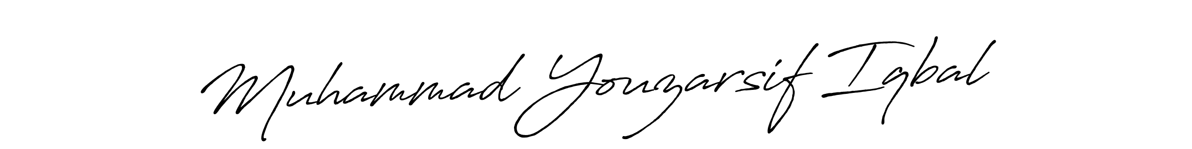 Create a beautiful signature design for name Muhammad Youzarsif Iqbal. With this signature (Antro_Vectra_Bolder) fonts, you can make a handwritten signature for free. Muhammad Youzarsif Iqbal signature style 7 images and pictures png