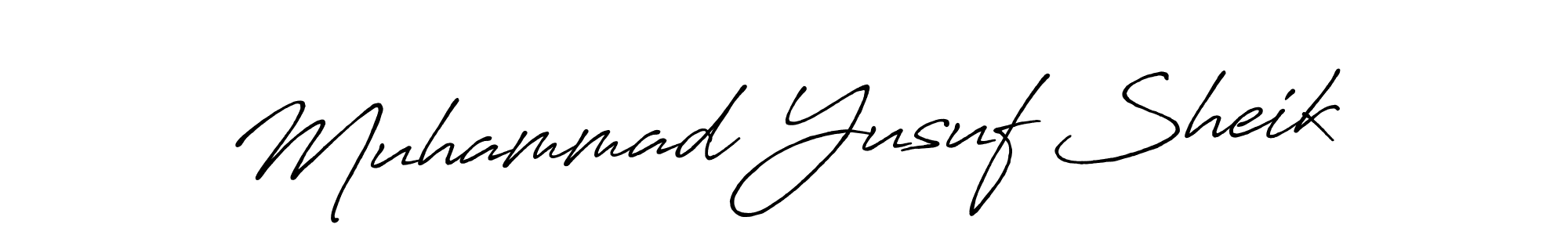 The best way (Antro_Vectra_Bolder) to make a short signature is to pick only two or three words in your name. The name Muhammad Yusuf Sheik include a total of six letters. For converting this name. Muhammad Yusuf Sheik signature style 7 images and pictures png