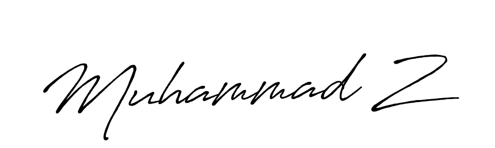 How to make Muhammad Z signature? Antro_Vectra_Bolder is a professional autograph style. Create handwritten signature for Muhammad Z name. Muhammad Z signature style 7 images and pictures png