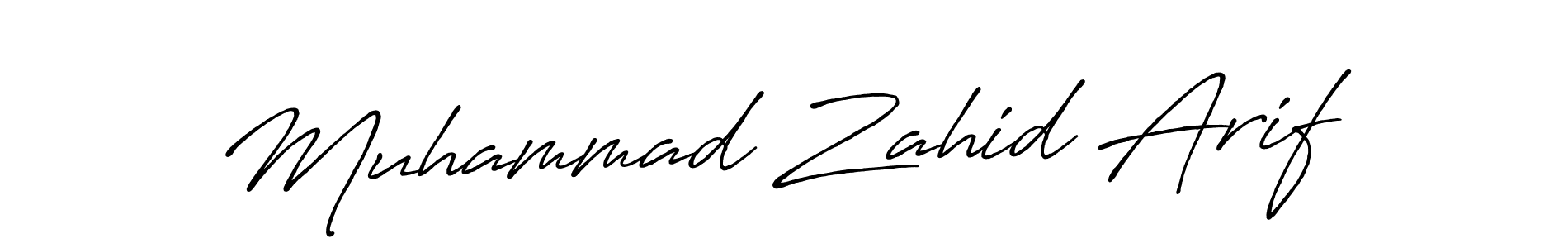 How to make Muhammad Zahid Arif name signature. Use Antro_Vectra_Bolder style for creating short signs online. This is the latest handwritten sign. Muhammad Zahid Arif signature style 7 images and pictures png