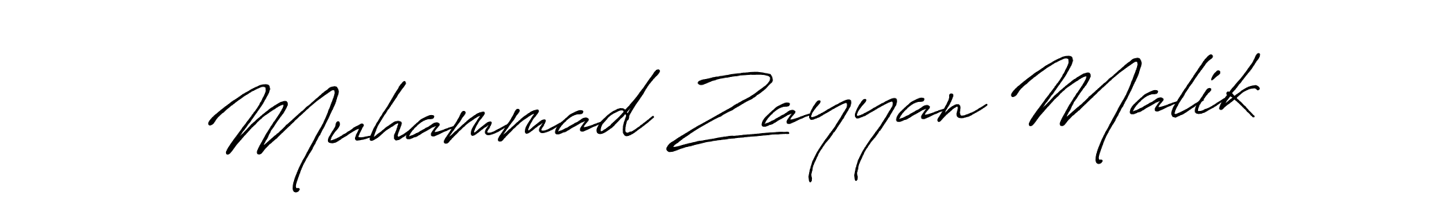 Make a beautiful signature design for name Muhammad Zayyan Malik. With this signature (Antro_Vectra_Bolder) style, you can create a handwritten signature for free. Muhammad Zayyan Malik signature style 7 images and pictures png