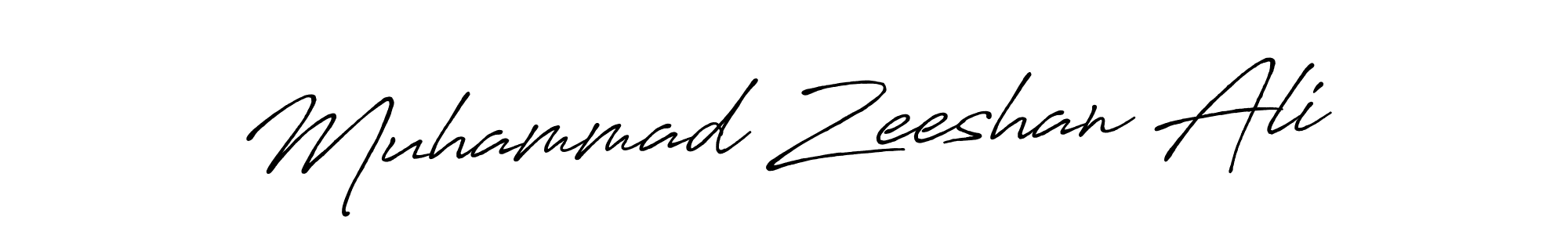 How to make Muhammad Zeeshan Ali name signature. Use Antro_Vectra_Bolder style for creating short signs online. This is the latest handwritten sign. Muhammad Zeeshan Ali signature style 7 images and pictures png