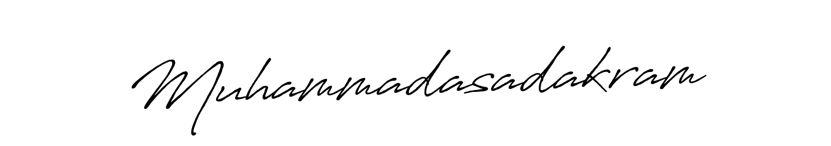 The best way (Antro_Vectra_Bolder) to make a short signature is to pick only two or three words in your name. The name Muhammadasadakram include a total of six letters. For converting this name. Muhammadasadakram signature style 7 images and pictures png