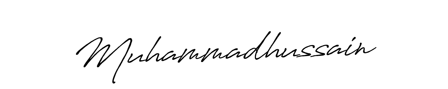 Make a beautiful signature design for name Muhammadhussain. With this signature (Antro_Vectra_Bolder) style, you can create a handwritten signature for free. Muhammadhussain signature style 7 images and pictures png