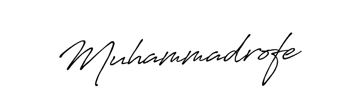 The best way (Antro_Vectra_Bolder) to make a short signature is to pick only two or three words in your name. The name Muhammadrofe include a total of six letters. For converting this name. Muhammadrofe signature style 7 images and pictures png