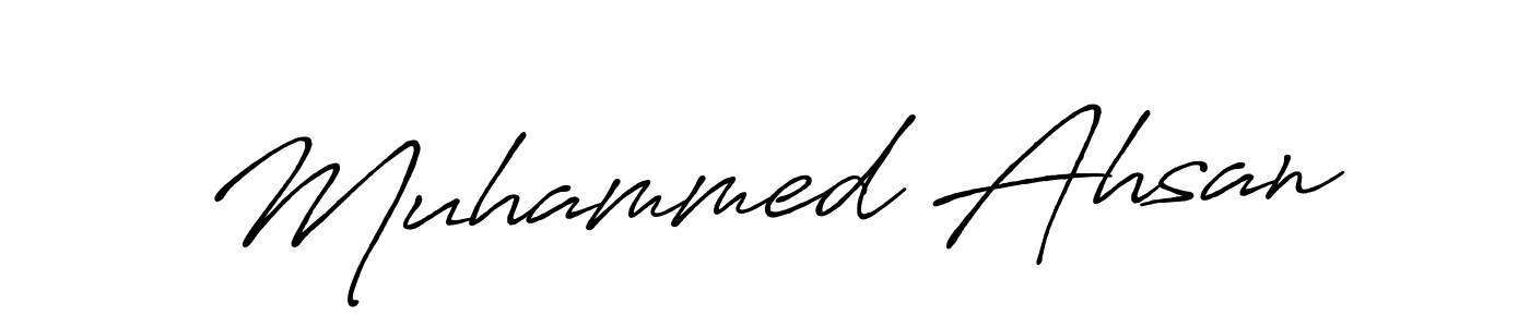 How to make Muhammed Ahsan name signature. Use Antro_Vectra_Bolder style for creating short signs online. This is the latest handwritten sign. Muhammed Ahsan signature style 7 images and pictures png