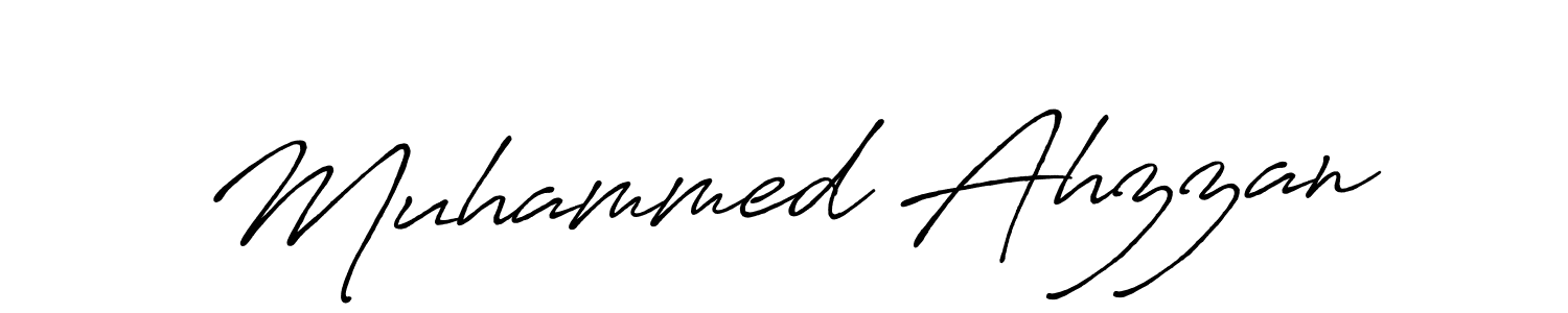 How to make Muhammed Ahzzan name signature. Use Antro_Vectra_Bolder style for creating short signs online. This is the latest handwritten sign. Muhammed Ahzzan signature style 7 images and pictures png
