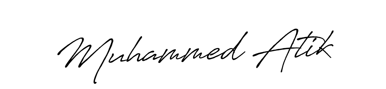Make a beautiful signature design for name Muhammed Atik. With this signature (Antro_Vectra_Bolder) style, you can create a handwritten signature for free. Muhammed Atik signature style 7 images and pictures png