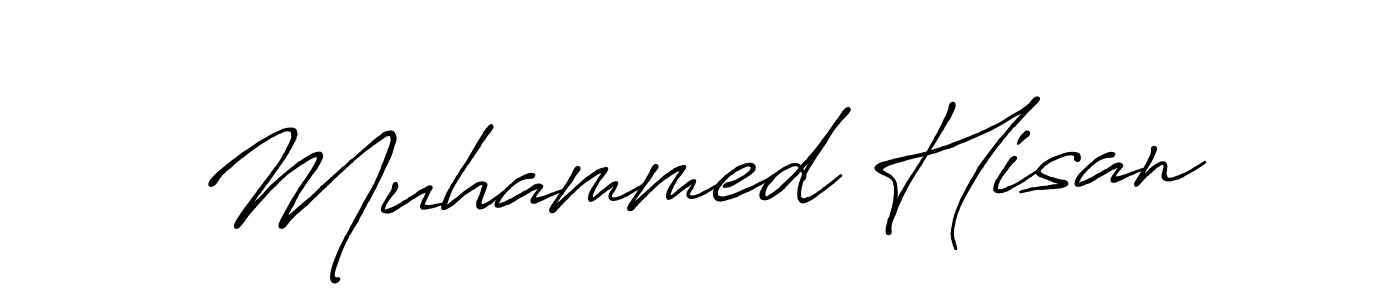 Create a beautiful signature design for name Muhammed Hisan. With this signature (Antro_Vectra_Bolder) fonts, you can make a handwritten signature for free. Muhammed Hisan signature style 7 images and pictures png