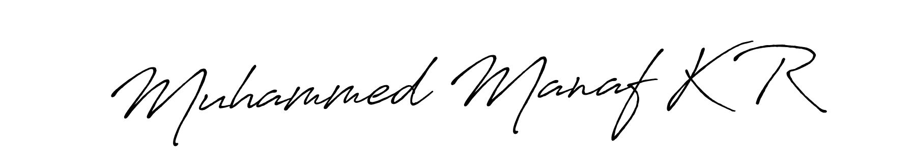 It looks lik you need a new signature style for name Muhammed Manaf K R. Design unique handwritten (Antro_Vectra_Bolder) signature with our free signature maker in just a few clicks. Muhammed Manaf K R signature style 7 images and pictures png