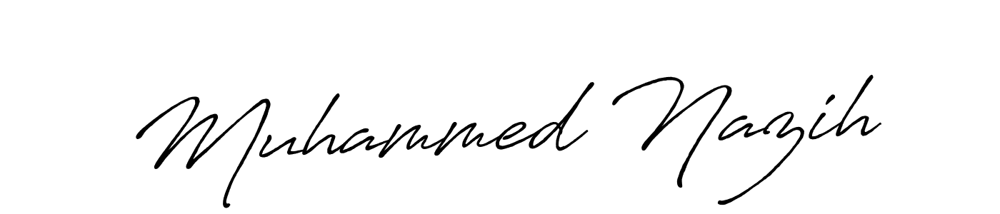 Make a beautiful signature design for name Muhammed Nazih. With this signature (Antro_Vectra_Bolder) style, you can create a handwritten signature for free. Muhammed Nazih signature style 7 images and pictures png