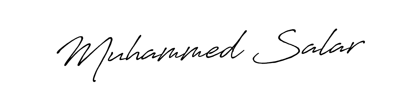 Create a beautiful signature design for name Muhammed Salar. With this signature (Antro_Vectra_Bolder) fonts, you can make a handwritten signature for free. Muhammed Salar signature style 7 images and pictures png