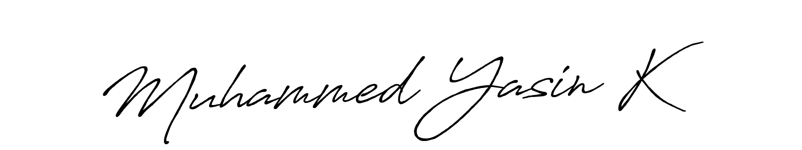 Muhammed Yasin K stylish signature style. Best Handwritten Sign (Antro_Vectra_Bolder) for my name. Handwritten Signature Collection Ideas for my name Muhammed Yasin K. Muhammed Yasin K signature style 7 images and pictures png
