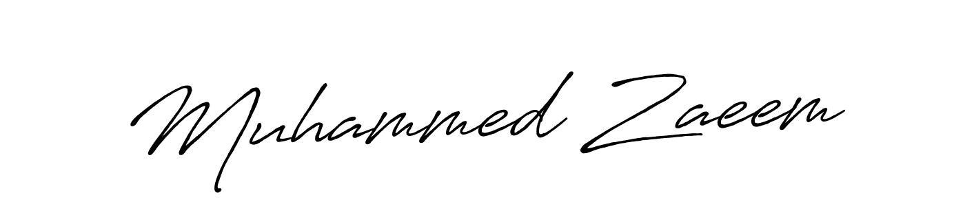 How to make Muhammed Zaeem name signature. Use Antro_Vectra_Bolder style for creating short signs online. This is the latest handwritten sign. Muhammed Zaeem signature style 7 images and pictures png