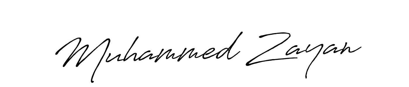 Make a beautiful signature design for name Muhammed Zayan. With this signature (Antro_Vectra_Bolder) style, you can create a handwritten signature for free. Muhammed Zayan signature style 7 images and pictures png