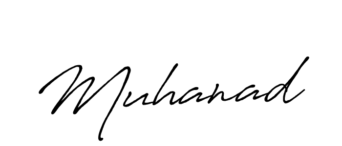 Use a signature maker to create a handwritten signature online. With this signature software, you can design (Antro_Vectra_Bolder) your own signature for name Muhanad. Muhanad signature style 7 images and pictures png
