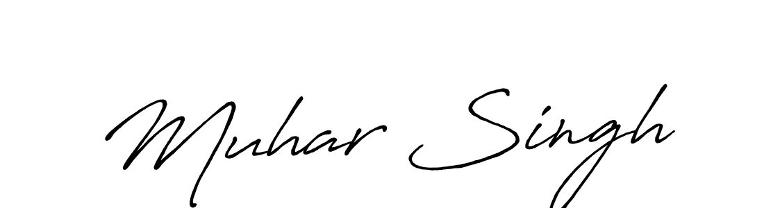 How to make Muhar Singh name signature. Use Antro_Vectra_Bolder style for creating short signs online. This is the latest handwritten sign. Muhar Singh signature style 7 images and pictures png
