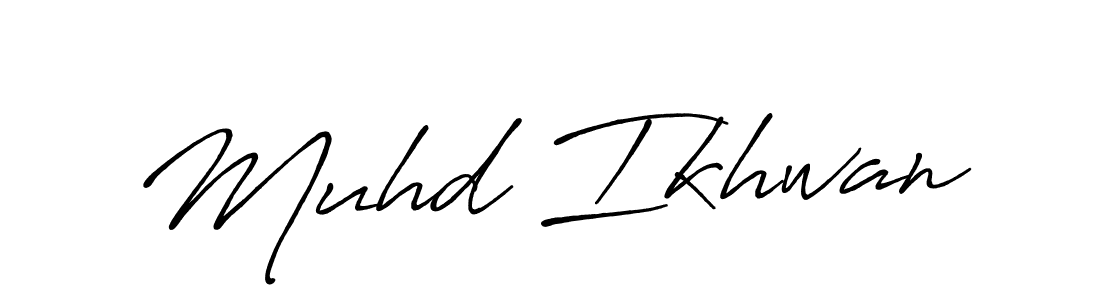 How to make Muhd Ikhwan name signature. Use Antro_Vectra_Bolder style for creating short signs online. This is the latest handwritten sign. Muhd Ikhwan signature style 7 images and pictures png
