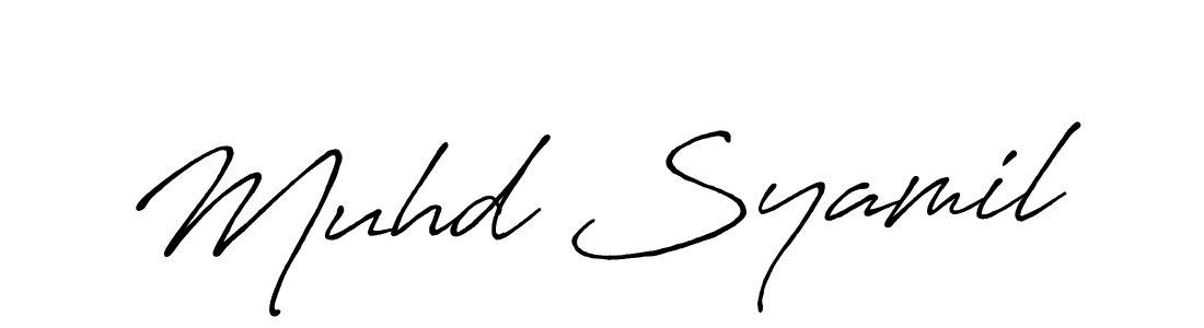 Make a beautiful signature design for name Muhd Syamil. With this signature (Antro_Vectra_Bolder) style, you can create a handwritten signature for free. Muhd Syamil signature style 7 images and pictures png