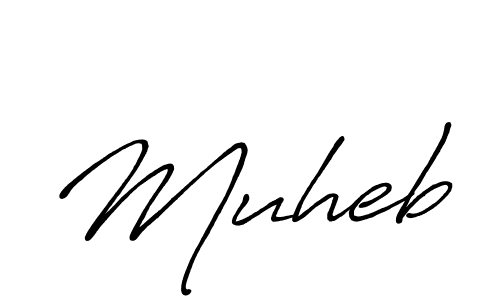 Use a signature maker to create a handwritten signature online. With this signature software, you can design (Antro_Vectra_Bolder) your own signature for name Muheb. Muheb signature style 7 images and pictures png