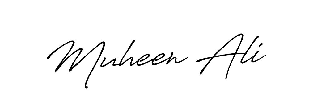 Create a beautiful signature design for name Muheen Ali. With this signature (Antro_Vectra_Bolder) fonts, you can make a handwritten signature for free. Muheen Ali signature style 7 images and pictures png