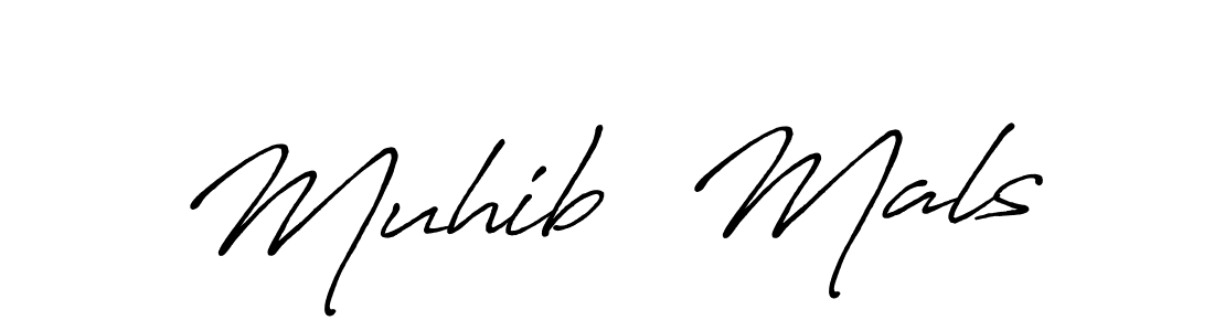 Similarly Antro_Vectra_Bolder is the best handwritten signature design. Signature creator online .You can use it as an online autograph creator for name Muhib  Mals. Muhib  Mals signature style 7 images and pictures png
