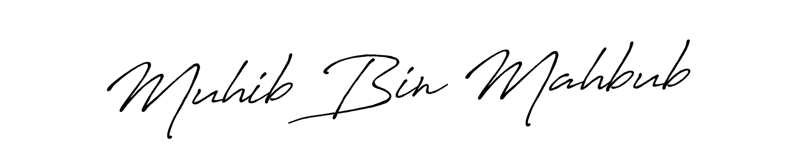 Use a signature maker to create a handwritten signature online. With this signature software, you can design (Antro_Vectra_Bolder) your own signature for name Muhib Bin Mahbub. Muhib Bin Mahbub signature style 7 images and pictures png