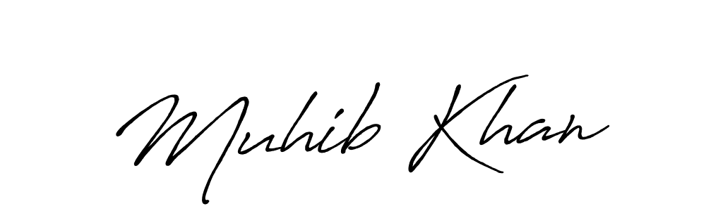 Use a signature maker to create a handwritten signature online. With this signature software, you can design (Antro_Vectra_Bolder) your own signature for name Muhib Khan. Muhib Khan signature style 7 images and pictures png