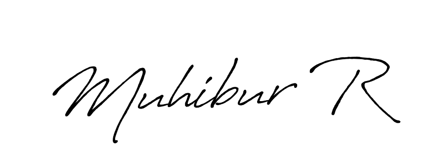 The best way (Antro_Vectra_Bolder) to make a short signature is to pick only two or three words in your name. The name Muhibur R include a total of six letters. For converting this name. Muhibur R signature style 7 images and pictures png