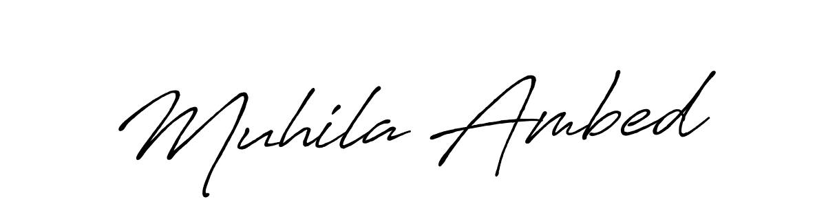 Make a beautiful signature design for name Muhila Ambed. With this signature (Antro_Vectra_Bolder) style, you can create a handwritten signature for free. Muhila Ambed signature style 7 images and pictures png
