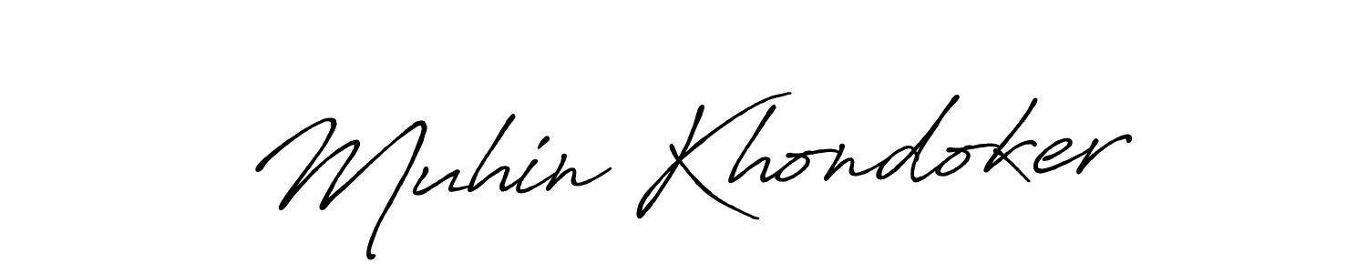 Also we have Muhin Khondoker name is the best signature style. Create professional handwritten signature collection using Antro_Vectra_Bolder autograph style. Muhin Khondoker signature style 7 images and pictures png