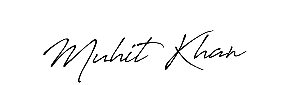 How to make Muhit Khan name signature. Use Antro_Vectra_Bolder style for creating short signs online. This is the latest handwritten sign. Muhit Khan signature style 7 images and pictures png