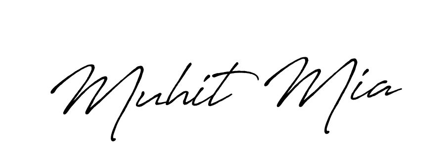 How to make Muhit Mia name signature. Use Antro_Vectra_Bolder style for creating short signs online. This is the latest handwritten sign. Muhit Mia signature style 7 images and pictures png