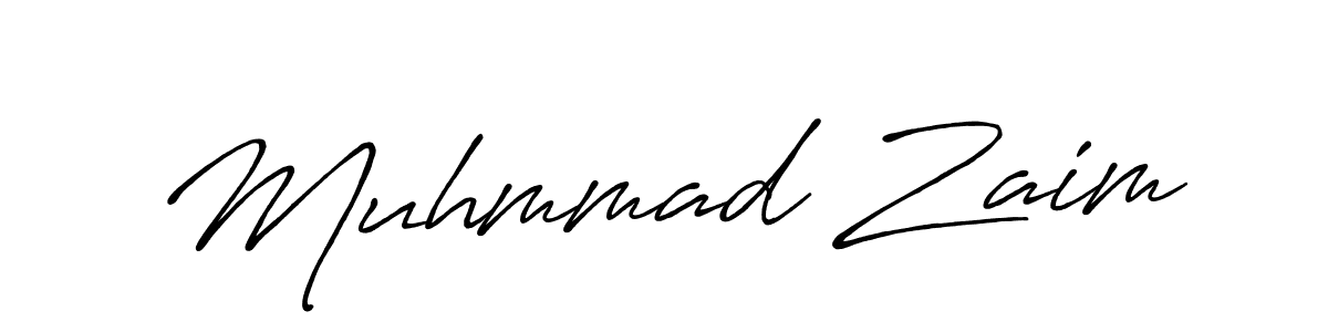 Muhmmad Zaim stylish signature style. Best Handwritten Sign (Antro_Vectra_Bolder) for my name. Handwritten Signature Collection Ideas for my name Muhmmad Zaim. Muhmmad Zaim signature style 7 images and pictures png