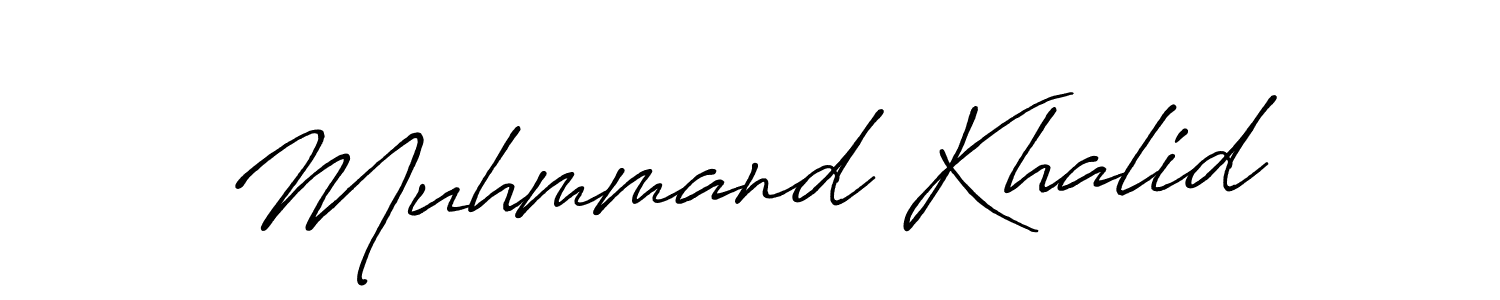 Make a beautiful signature design for name Muhmmand Khalid. With this signature (Antro_Vectra_Bolder) style, you can create a handwritten signature for free. Muhmmand Khalid signature style 7 images and pictures png