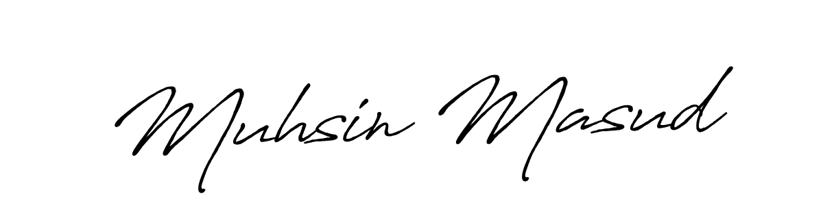 Make a beautiful signature design for name Muhsin Masud. With this signature (Antro_Vectra_Bolder) style, you can create a handwritten signature for free. Muhsin Masud signature style 7 images and pictures png