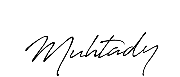 Use a signature maker to create a handwritten signature online. With this signature software, you can design (Antro_Vectra_Bolder) your own signature for name Muhtady. Muhtady signature style 7 images and pictures png