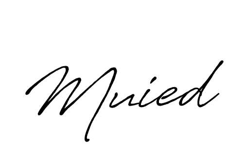 How to make Muied name signature. Use Antro_Vectra_Bolder style for creating short signs online. This is the latest handwritten sign. Muied signature style 7 images and pictures png