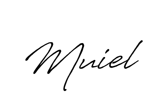 The best way (Antro_Vectra_Bolder) to make a short signature is to pick only two or three words in your name. The name Muiel include a total of six letters. For converting this name. Muiel signature style 7 images and pictures png
