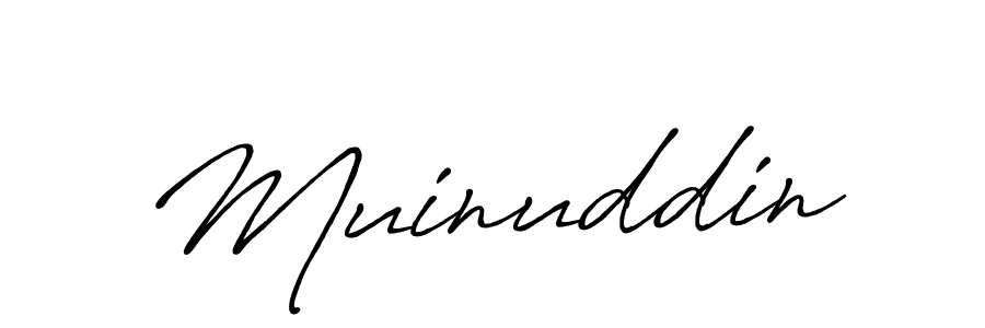 Make a beautiful signature design for name Muinuddin. With this signature (Antro_Vectra_Bolder) style, you can create a handwritten signature for free. Muinuddin signature style 7 images and pictures png