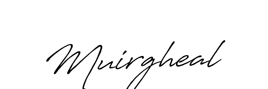 Make a beautiful signature design for name Muirgheal. With this signature (Antro_Vectra_Bolder) style, you can create a handwritten signature for free. Muirgheal signature style 7 images and pictures png