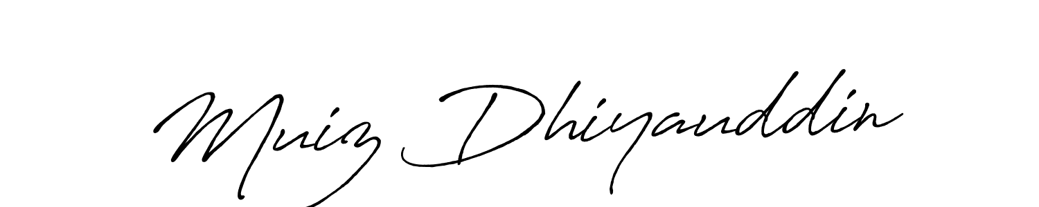 if you are searching for the best signature style for your name Muiz Dhiyauddin. so please give up your signature search. here we have designed multiple signature styles  using Antro_Vectra_Bolder. Muiz Dhiyauddin signature style 7 images and pictures png