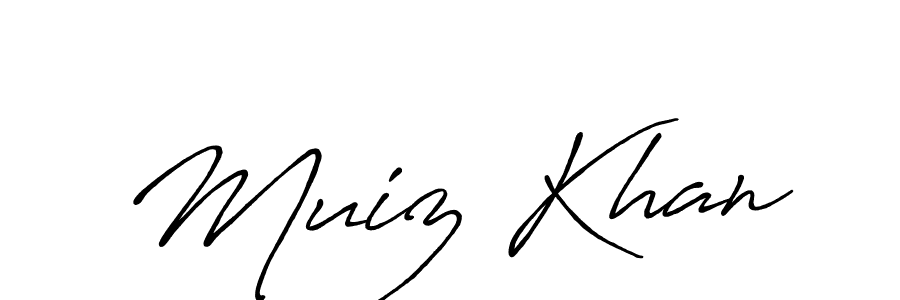 How to make Muiz Khan name signature. Use Antro_Vectra_Bolder style for creating short signs online. This is the latest handwritten sign. Muiz Khan signature style 7 images and pictures png