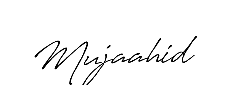 Make a beautiful signature design for name Mujaahid. With this signature (Antro_Vectra_Bolder) style, you can create a handwritten signature for free. Mujaahid signature style 7 images and pictures png