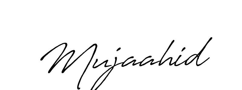 Make a beautiful signature design for name Mujaahid. With this signature (Antro_Vectra_Bolder) style, you can create a handwritten signature for free. Mujaahid signature style 7 images and pictures png