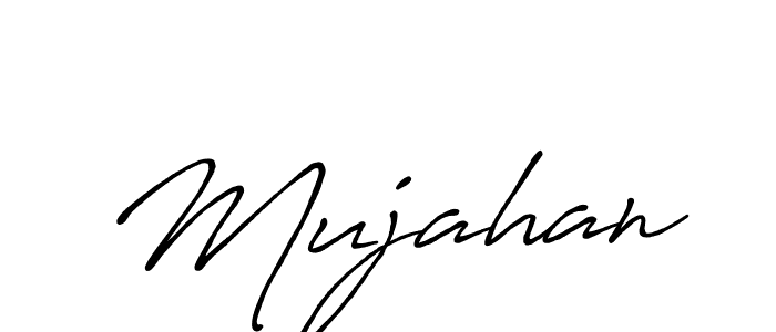 Create a beautiful signature design for name Mujahan. With this signature (Antro_Vectra_Bolder) fonts, you can make a handwritten signature for free. Mujahan signature style 7 images and pictures png