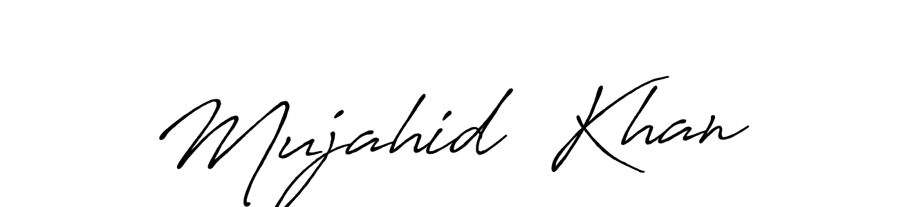 Use a signature maker to create a handwritten signature online. With this signature software, you can design (Antro_Vectra_Bolder) your own signature for name Mujahid  Khan. Mujahid  Khan signature style 7 images and pictures png