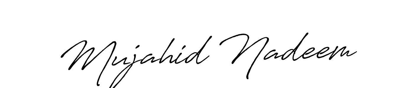 Also we have Mujahid Nadeem name is the best signature style. Create professional handwritten signature collection using Antro_Vectra_Bolder autograph style. Mujahid Nadeem signature style 7 images and pictures png