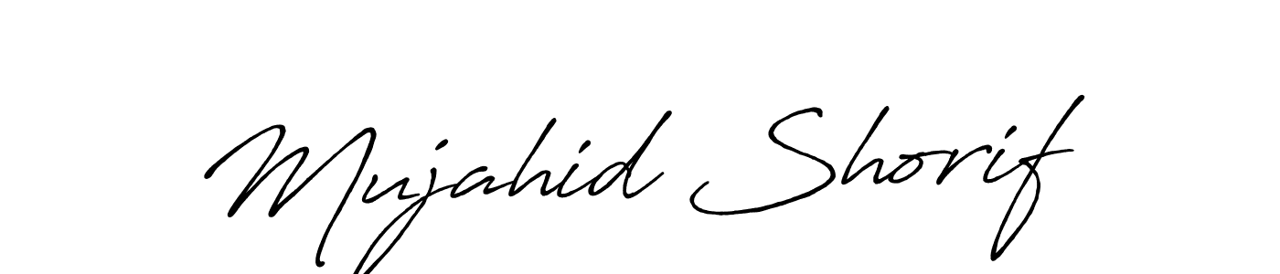 Create a beautiful signature design for name Mujahid Shorif. With this signature (Antro_Vectra_Bolder) fonts, you can make a handwritten signature for free. Mujahid Shorif signature style 7 images and pictures png