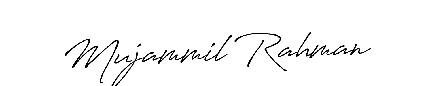 Create a beautiful signature design for name Mujammil Rahman. With this signature (Antro_Vectra_Bolder) fonts, you can make a handwritten signature for free. Mujammil Rahman signature style 7 images and pictures png